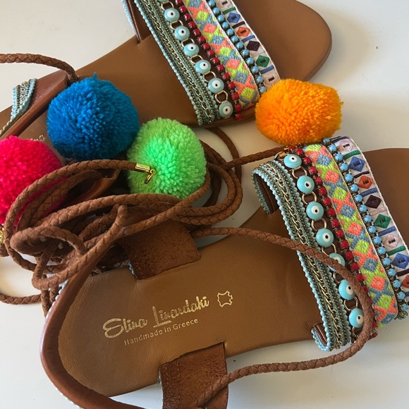 Elina Linardaki handmade Pom Pom sandals - Picture 4 of 6